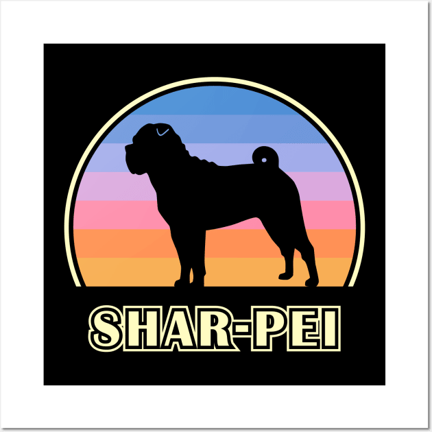 Chinese Shar-Pei Vintage Sunset Dog Wall Art by millersye